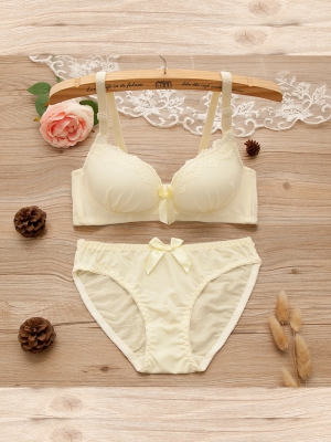 Bộ đồ lót ren nữ sinh phong cách nhật bản cao cấp DOL61-Vàng