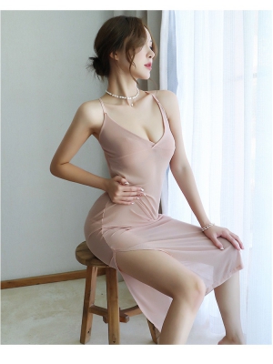 Váy ngủ xuyên thấu dáng dài DN651-nude