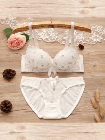 Bộ đồ lót ren nữ sinh phong cách nhật bản DOL62-Trắng